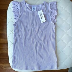 NWT Baby gap size 4T lavender T-shirt with eyelet detail
